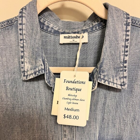 NWT: Mittoshop Tencel Chambray Button Down Shirt - Picture 7 of 8